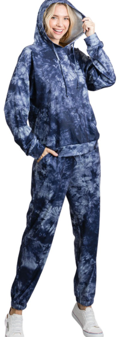 Blue Tie Dye Loungewear Set