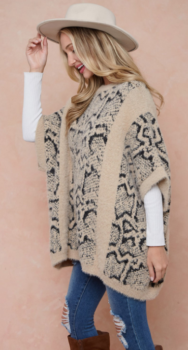 Animal Pattern Poncho